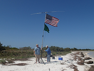 Jim N4SEC and Terry W4YBV set up on Three Rooker Island