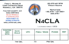 N4CLA QSL