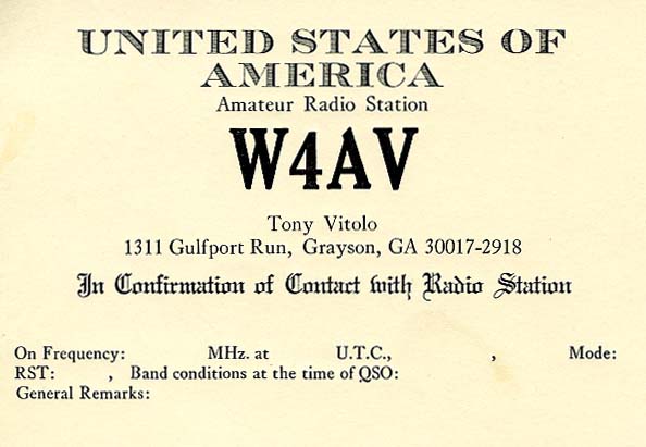 W4AV QSL