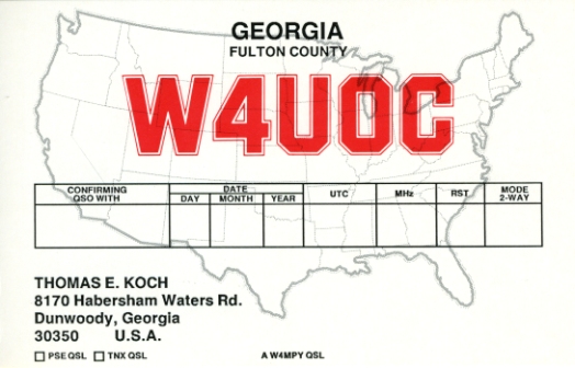 W4UOC QSL