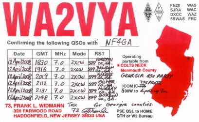 WA2VYA QSL