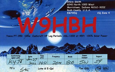 W9HBH QSL